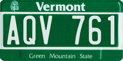VT license plate AQV761