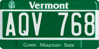 VT license plate AQV768