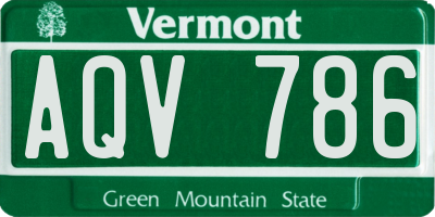 VT license plate AQV786