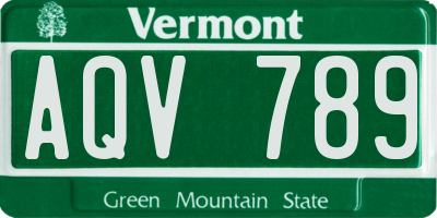 VT license plate AQV789