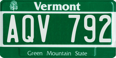 VT license plate AQV792