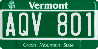 VT license plate AQV801