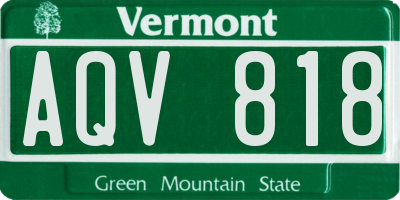 VT license plate AQV818