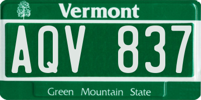 VT license plate AQV837