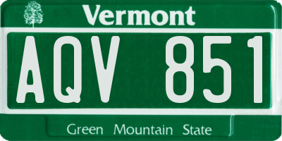VT license plate AQV851