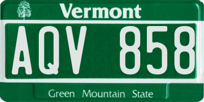 VT license plate AQV858