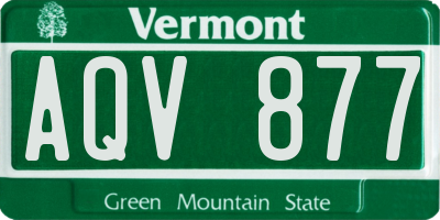 VT license plate AQV877