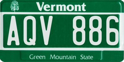 VT license plate AQV886
