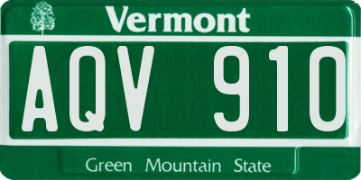 VT license plate AQV910