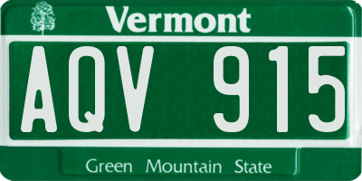 VT license plate AQV915