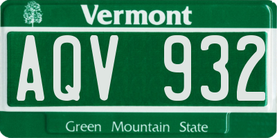 VT license plate AQV932