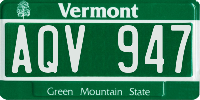 VT license plate AQV947