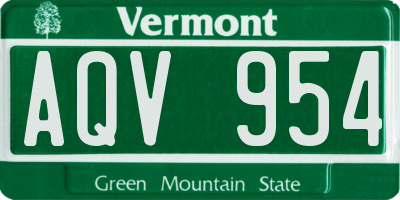 VT license plate AQV954