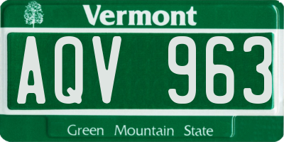 VT license plate AQV963