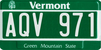 VT license plate AQV971