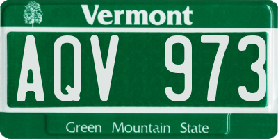 VT license plate AQV973