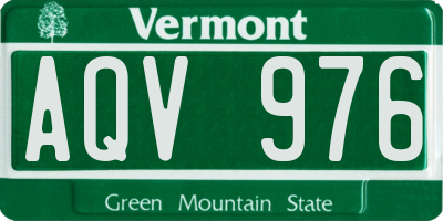 VT license plate AQV976