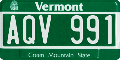 VT license plate AQV991