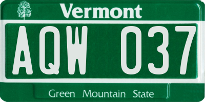 VT license plate AQW037