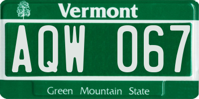VT license plate AQW067