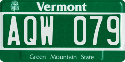 VT license plate AQW079