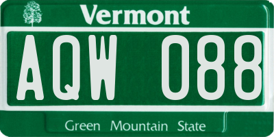 VT license plate AQW088