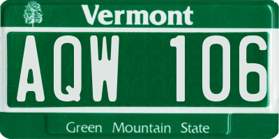 VT license plate AQW106