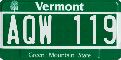 VT license plate AQW119