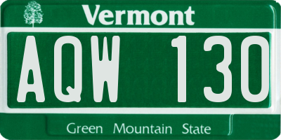 VT license plate AQW130
