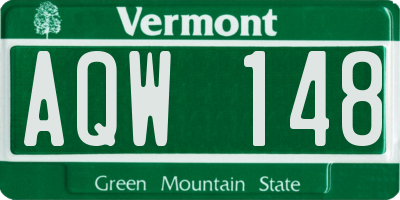 VT license plate AQW148