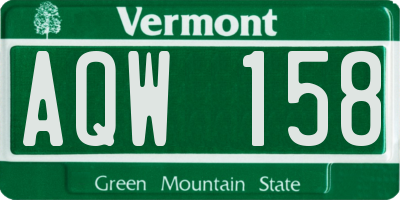 VT license plate AQW158