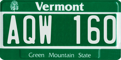 VT license plate AQW160