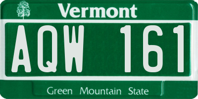 VT license plate AQW161