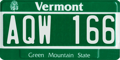 VT license plate AQW166