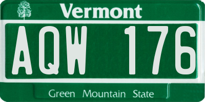VT license plate AQW176