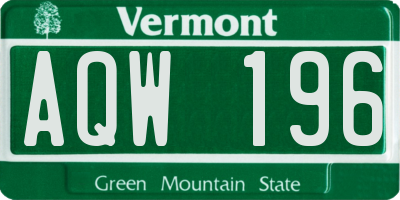 VT license plate AQW196