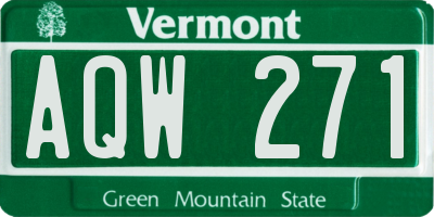 VT license plate AQW271