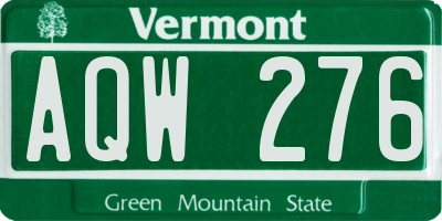 VT license plate AQW276