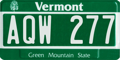 VT license plate AQW277