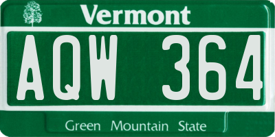 VT license plate AQW364