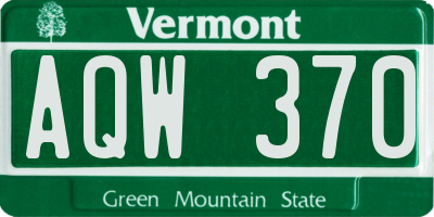 VT license plate AQW370