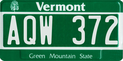 VT license plate AQW372