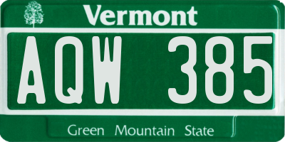 VT license plate AQW385