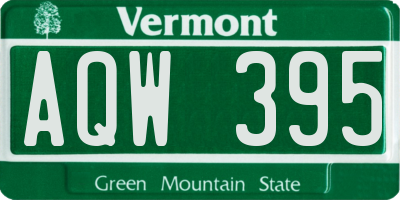 VT license plate AQW395