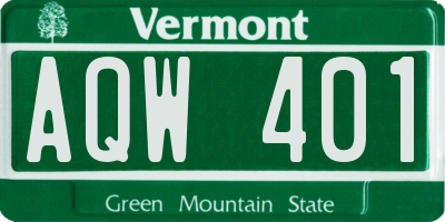 VT license plate AQW401