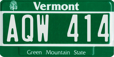VT license plate AQW414