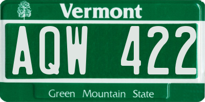 VT license plate AQW422