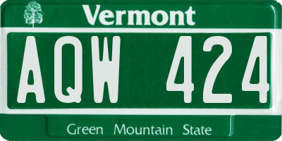 VT license plate AQW424