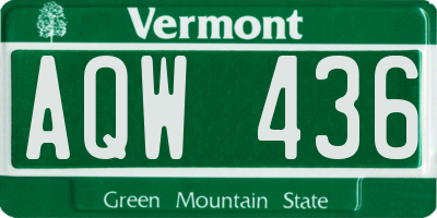 VT license plate AQW436