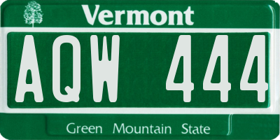 VT license plate AQW444